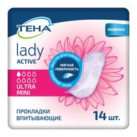 Прокладки впитывающие женские Ultra Mini Active Lady Tena/Тена 14шт