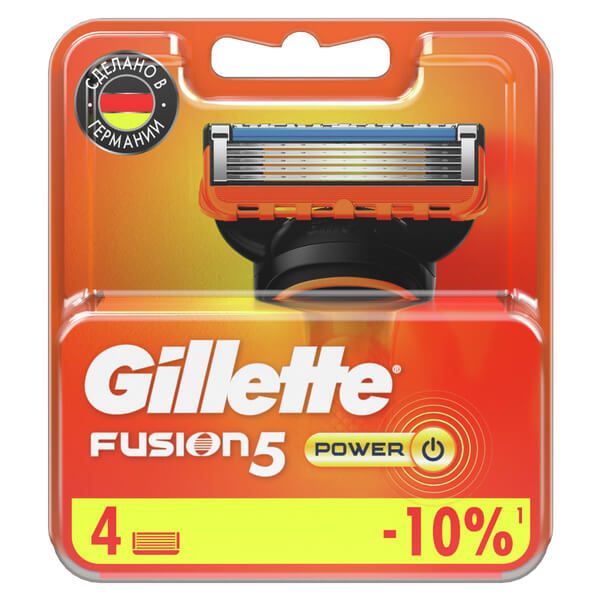 Сменные кассеты Gillette (Жиллетт) Fusion5 Power, 4 шт. фото №2