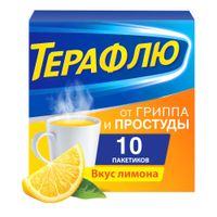 ТераФлю лимонный порошок для пригот. раствора для приема вн. 22,1г 10шт