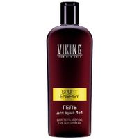 Гель для душа 4 в 1 для тела волос лица бритья Sport energy Viking/Викинг 300мл