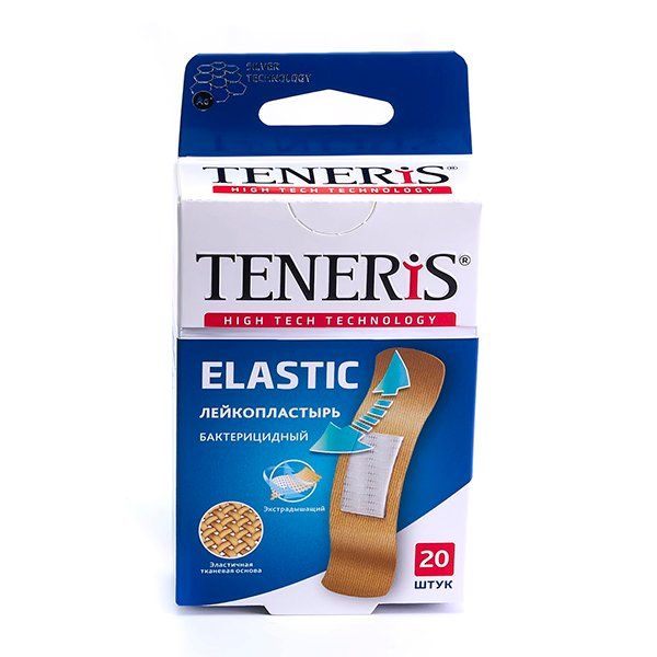 Лейкопластырь бактерицидный на тканевой основе Elastic Teneris/Тенерис 76х19мм 20шт