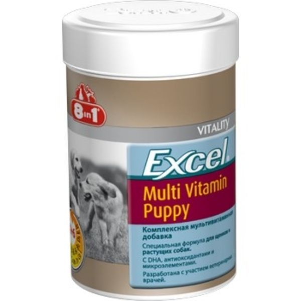 Мультивитамины для щенков Эксель 8in1/8в1 таблетки 100шт 8 in 1 1605492 Мультивитамины для щенков Эксель 8in1/8в1 таблетки 100шт - фото 1