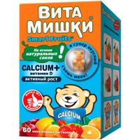 ВитаМишки Smart Fruits Calcium+ витамин Д пастилки жевательные 60шт