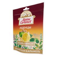 Альпийская карамель вкус имбиря и лимона Alpine Caramel леденцы пак. 75г миниатюра фото №3