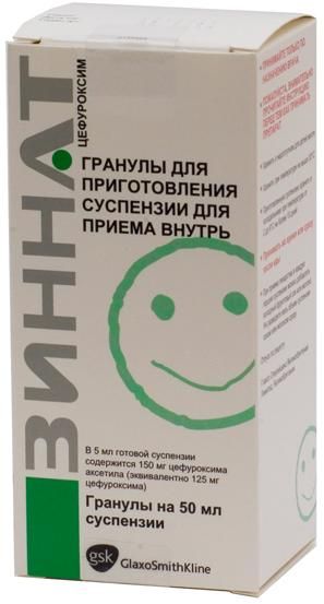 Зиннат гранулы для приг сусп. для внутр. прим. 125мг/5мг 50мл 