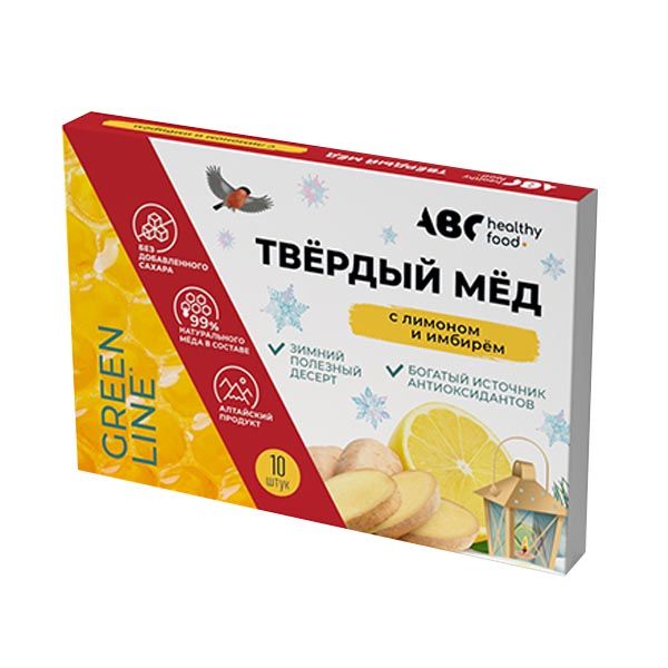 Мед твердый имбирь-лимон ABC Healthy Food 30г ИП Зырянов С.А 2017946 - фото 1