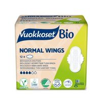 Прокладки гигиенические женские с крылышками Normal Wings Bio Vuokkoset 12шт