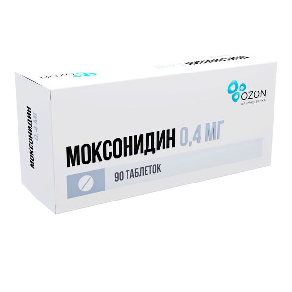 Моксонидин таблетки п/о плен. 0,4мг 90шт моксонидин канон таблетки 0 4мг 28