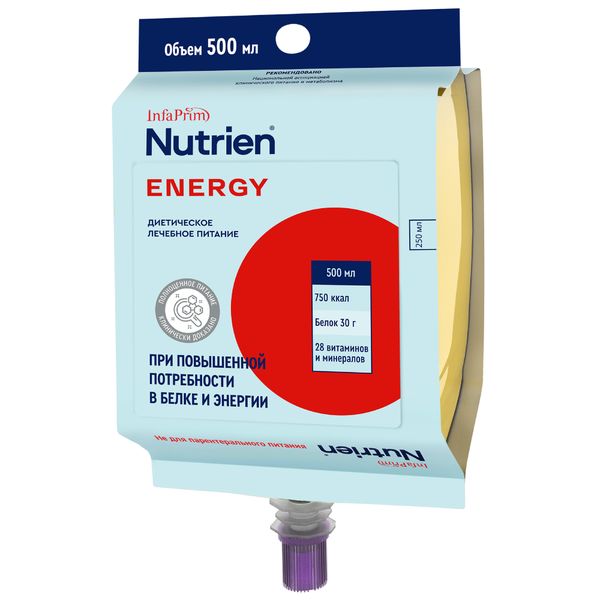 Диетическое лечебное питание вкус нейтральный Energy Nutrien/Нутриэн пак. 500мл Инфаприм ЗАО 2246798 Диетическое лечебное питание вкус нейтральный Energy Nutrien/Нутриэн пак. 500мл - фото 1