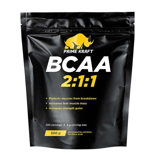 Аминокислоты БЦАА/BCAA 2:1:1 чистый дойпак Primekraft/Праймкрафт 500г