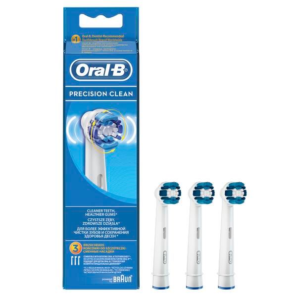 Сменные насадки для электрических щеток Oral-B (Орал-Би) Precision Clean, 3 шт. отривин беби насадки сменные для аспиратора назального 10