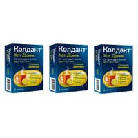 3Х Колдакт Хот Дринк пор. д/приг. р-ра д/вн. прим. со вкусом лимона 325мг+10мг+20мг пак. 10г №5