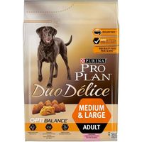 Корм сухой для взрослых собак средних и крупных пород, с высоким содержанием лосося Pro Plan Duo Delice 2,5кг