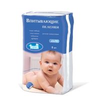 Пеленки впитывающие гигиенические одноразовые детские Наша мама 60х90см 5шт