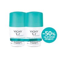 Набор Vichy/Виши: дезодорант шариковый регулирующий избыточное потоотделение 48ч 50мл 2шт миниатюра фото №2