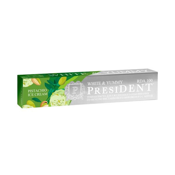 Паста зубная фисташковое мороженое с мятой White&Yummy President/Президент туба 75г президент каменного острова