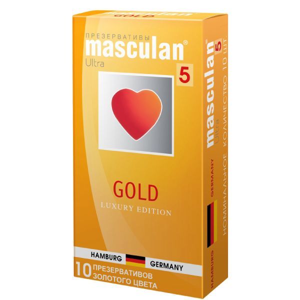 Маскулан презервативы masculan 5 ultra №10 утонченный латекс золотого цвета