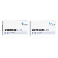 2Х Моксонидин таблетки п/о плен. 0,4мг 14шт