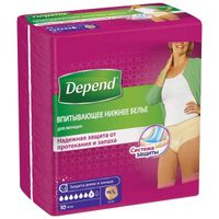 Впитывающее нижнее белье Depend/Депенд для женщин M/L (44-50) 10 шт. миниатюра фото №8