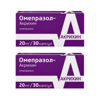2Х Омепразол-Акрихин капсулы кишечнорастворимые 20мг 30шт