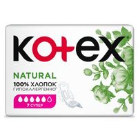 Прокладки Kotex/Котекс Natural Super 7 шт. миниатюра фото №2