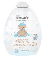 Гель-пенка для купания детский 3+ Ecocert Baby Ecolatier мягкая упаковка 250мл миниатюра