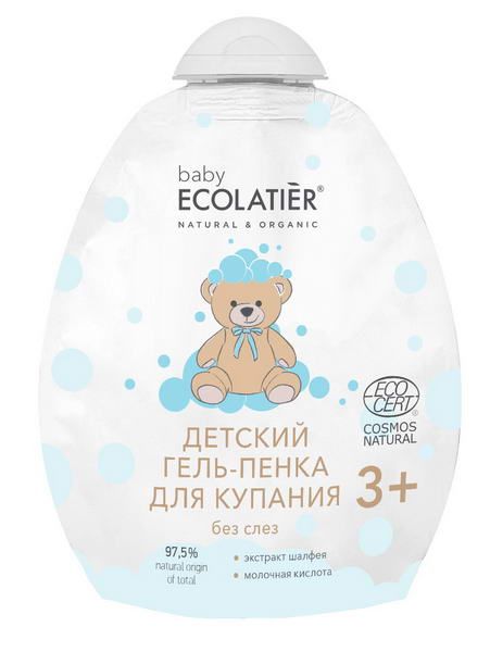Гель-пенка для купания детский 3+ Ecocert Baby Ecolatier мягкая упаковка 250мл мягкая игрушка бартоломей baby в дутом шарфе 20 см