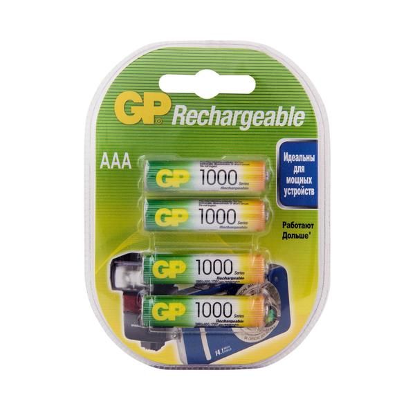 Аккумуляторы перезаряжаемые GP 100AAAHC AAA, емкость 930 мАч 4 шт.