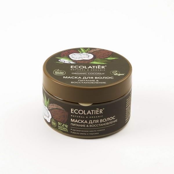 Маска для волос Питание & Восстановление Серия Organic Coconut, Ecolatier Green 250 мл фото №4