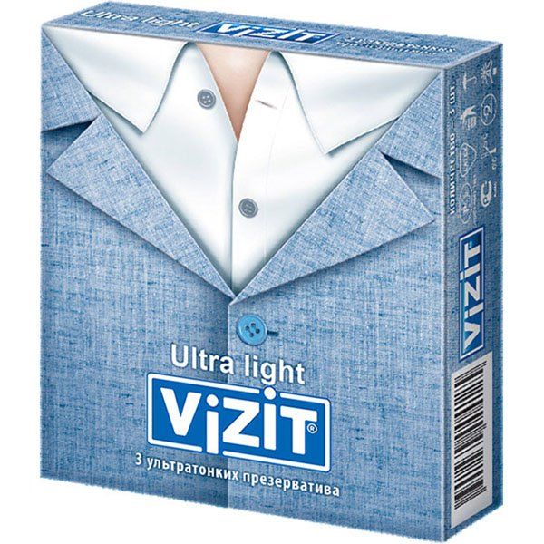 Презервативы Vizit (Визит) hi-tech Ultra light ультратонкие 3 шт.