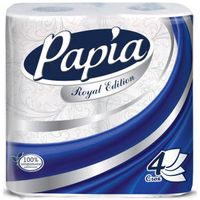 Бумага туалетная белая четырёхслойная Royal Edition Papia 4шт