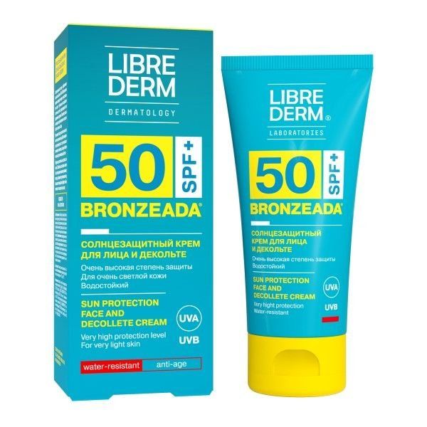 Крем для лица и зоны декольте солнцезащитный Librederm/Либридерм Bronzeada SPF50 50мл