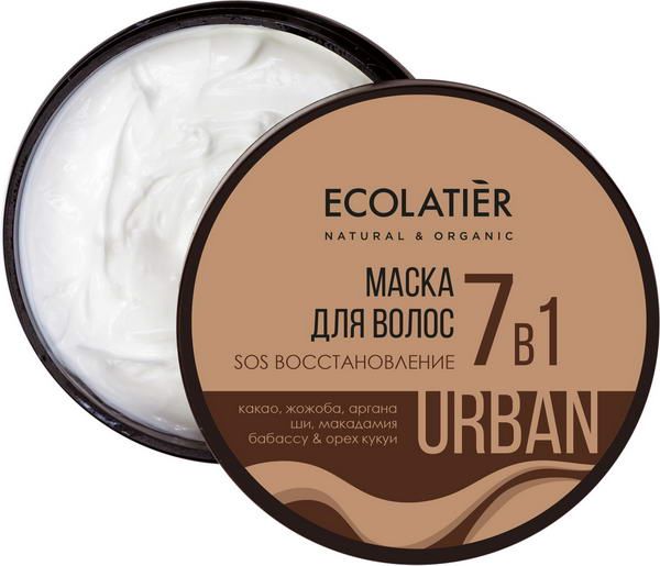 Маска для волос SOS Восстановление 7 в 1 какао & жожоба , Ecolatier 380 мл ecolatier ecolatier маска для волос sos восстановление 7 в 1 какао