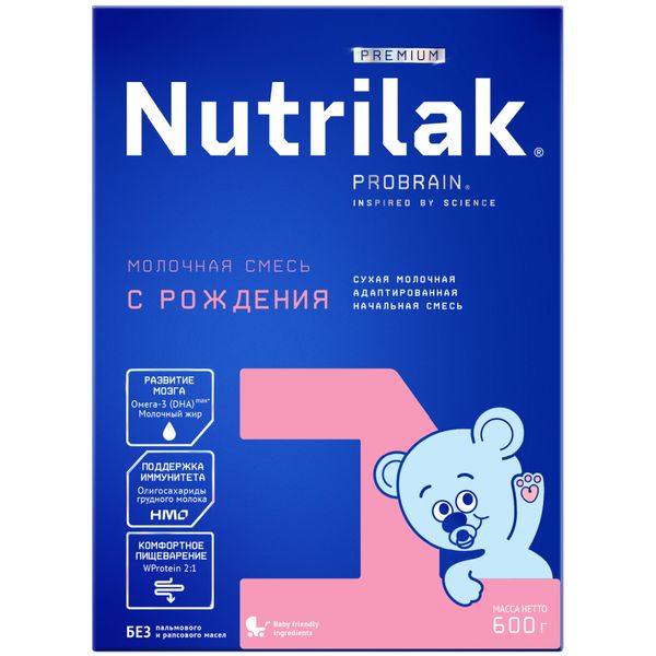 Смесь Nutrilak (Нутрилак) Premium+ 1 молочная сухая адаптированная начальная 600 г смесь молочная сухая адаптированная для детей 0 6 мес premium 1 nutrilak нутрилак 300г