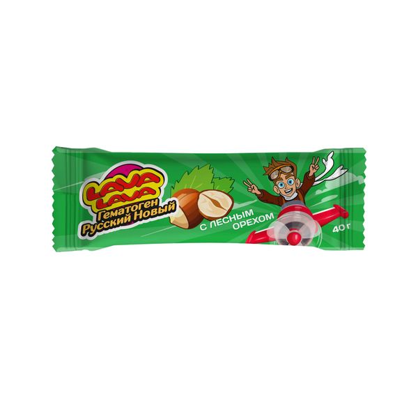 Гематоген Русский Новый с лесным орехом с 3 лет Lava LavaЛава Лава плитка 40г 41₽
