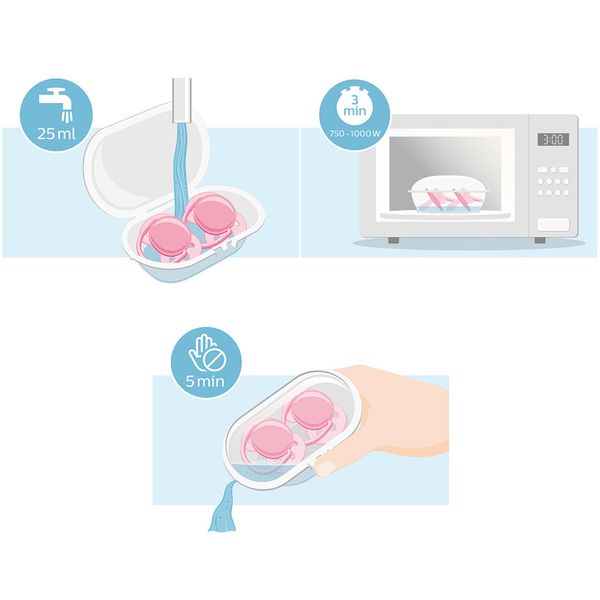 Соска-пустышка силиконовая ортодонтическая с футляром 0-6 мес. Ultra Air Philips Avent 2шт (SCF080/06) фото №5