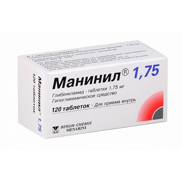 Манинил 1.75 таблетки 1,75мг 120шт