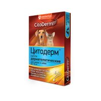 ЦитоДерм капли дерматологические для кошек и собак до 10кг пипетки 1мл 4шт