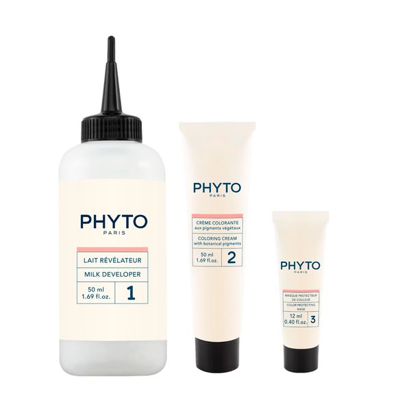 Набор Phyto/Фито: Краска-краска для волос 50мл тон 4.77 Насыщенный глубокий каштан+Молочко 50мл+Маска-защита цвета 12мл+Перчатки фото №2