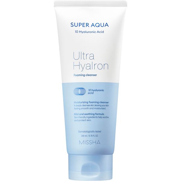 Пенка для умывания и снятия макияжа Super Aqua Ultra Hyalron Missha туба 200мл ABLE C&C. Co., LTD 2253976 - фото 1