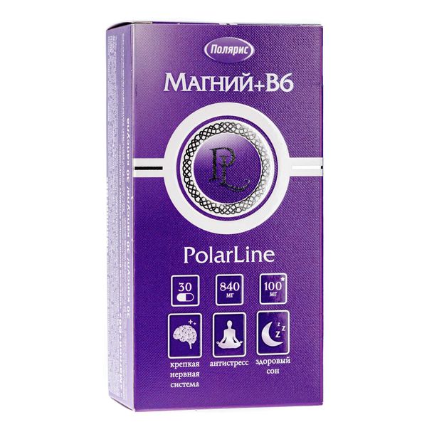 Магний+В6 PolarLine/ПоларЛайн капсулы 840мг 30шт ООО 