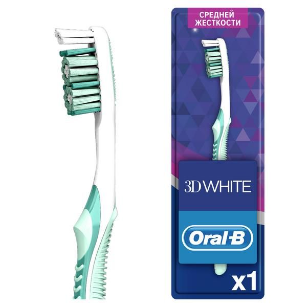 Купить Зубная щетка Oral-B 3D White Whitening Средней жесткости, 1 шт., Procter and Gamble
