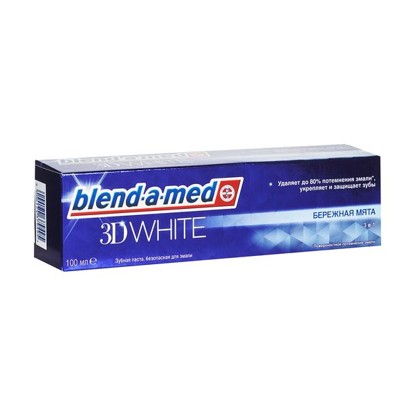 цена Паста зубная бережная мята 3D White Blend-a-med/Бленд-а-мед 100мл