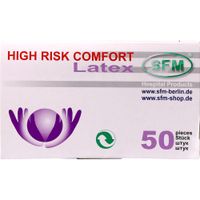 Перчатки латексные неопудренные текстурированные нестерильные синие Comfort High Risk SFM 50шт р.L