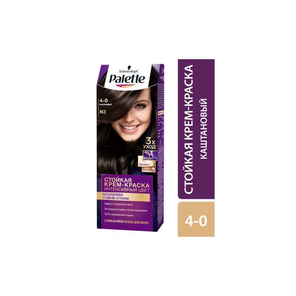 Краска для волос Icc 4-0 N3 Каштановый Palette/Палетт 110мл краска для волос palette naturia 4 0 каштановый