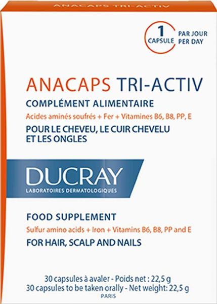 Анакапс три актив для волос и кожи головы Ducray/Дюкрэ капсулы 30шт (39340)