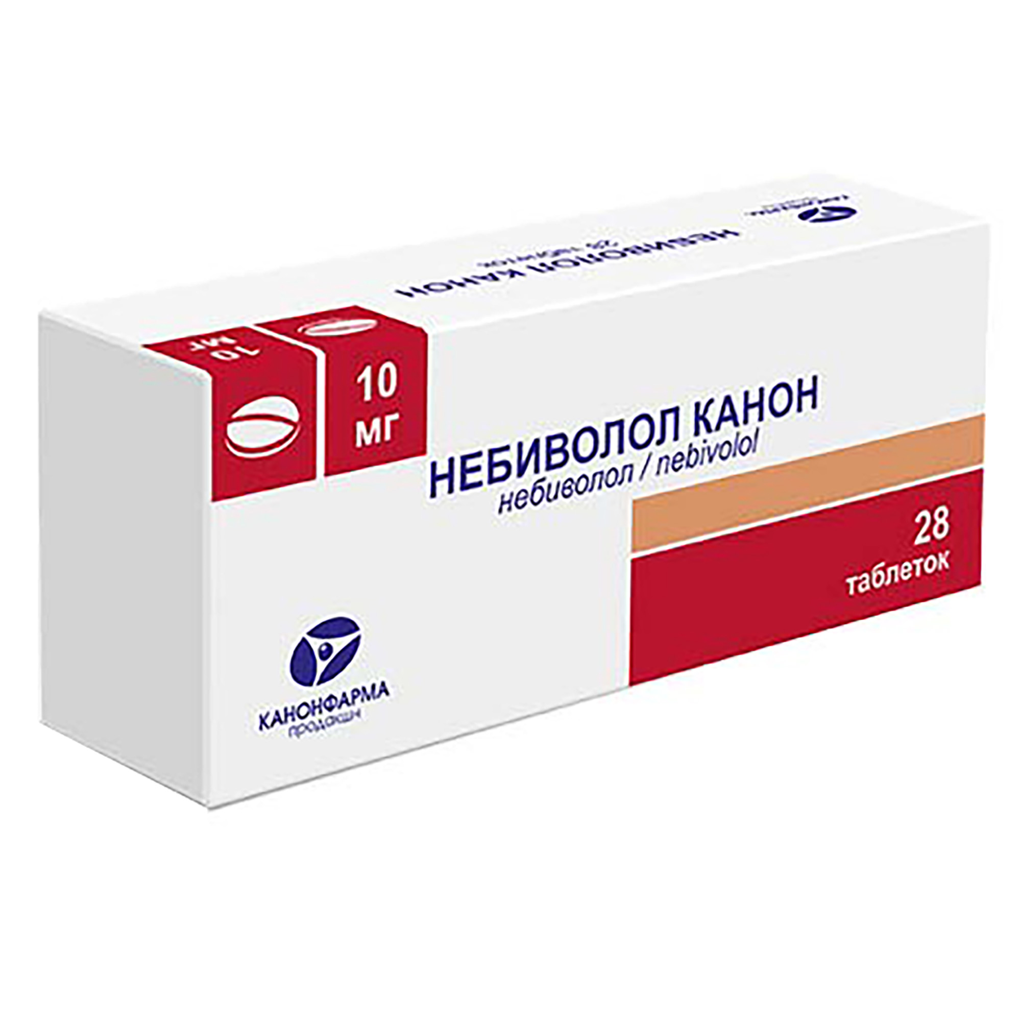 Небиволол Канон таблетки 10мг 28шт - купить в Москве лекарство Небиволол  Канон таблетки 10мг 28шт, официальная инструкция по применению