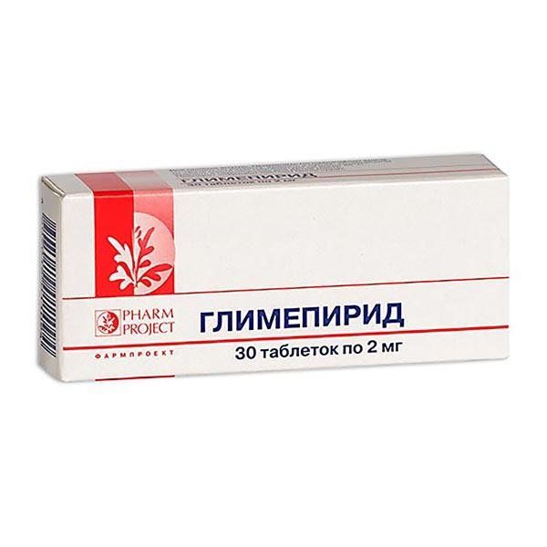 Купить Глимепирид таблетки 2мг 30шт, Фармпроект АО, Россия