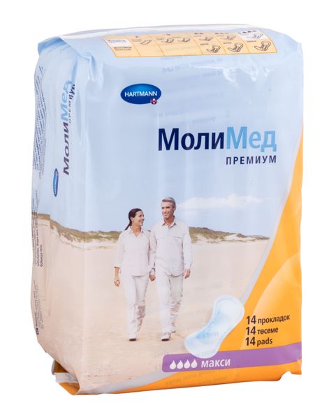 Прокладки MoliMed (Молимед) Premium Maxi урологические для женщин 14 шт. Пауль Хартманн 486943 Прокладки MoliMed (Молимед) Premium Maxi урологические для женщин 14 шт. - фото 1