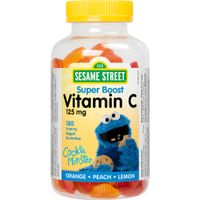 Витамин С 125мг мармеладный вкус апельсина, персика и лимона Sesame Street таблетки жевательные 3000мг 180шт, миниатюра фото №28